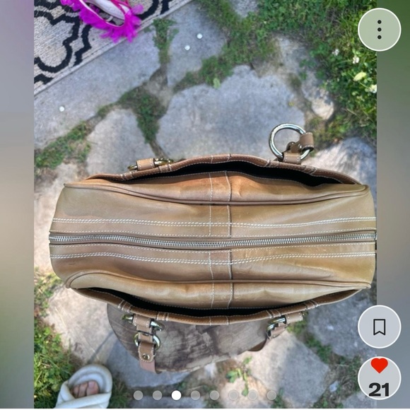 👜 Coach SoHo Hamilton Leather Satchel 10580 | Camel Glove-Tanned Leather - Picture 3 of 8